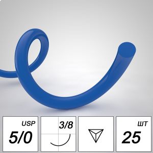 Шовный материал Полипропилен NA 5/0 mono RR 16 mm 3/8 75 cm (25 шт)
