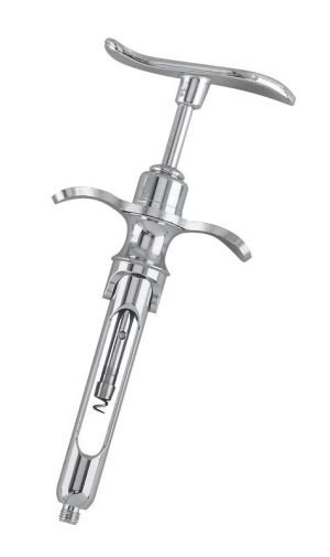 Шприц карпульный латунный с ручной аспирацией (хромированный)