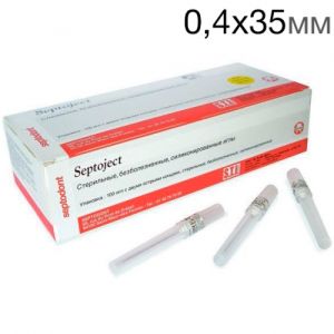 Иглы карпульные Septoject 0,4х35мм, 100шт., Septodont