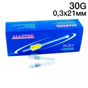 Иглы карпульные Sirio "Master" 21мм G30, 100 шт. (Италия)