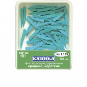 ТОР-1.185 Клинья деревянные средние короткие (голуб.)100 шт.