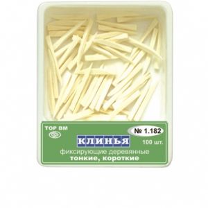 ТОР-1.182 Клинья деревянные тонкие короткие (белые) 100 шт.