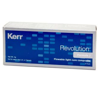 Revolution Formula 2, Эмаль B2, (4 шприца по 1гр + 20 насадок), жидкий композитный материал, 29499, Kerr