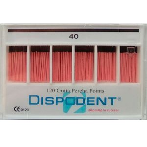 Штифты гуттаперчевые 02 №40 (120шт), Dispodent