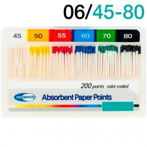 Штифты бумажные конусные .06 №45-80 (60шт.), Meta Biomed