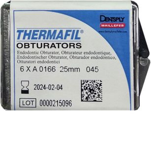 Обтураторы Thermafil №45 (25мм) 6 шт, эндодонтические гуттаперчевые, Maillefer
