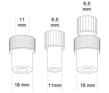 Переходник *Макси* (3шт.) d16 мм: для аспирационных наконечников с d=11 мм. Кристидент