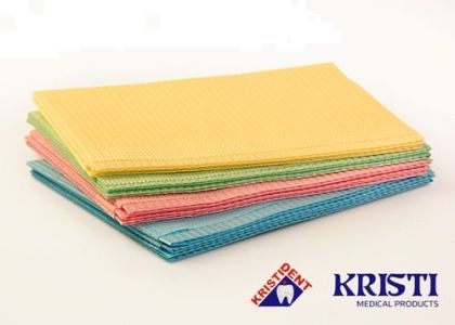 Салфетки нагрудные 3-сл.Салатовые *Кристидент* 500шт. - ПРЕМИУМ, 33х45см