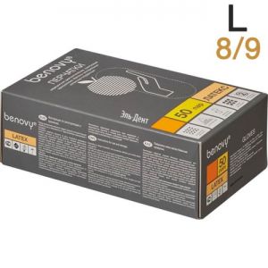 Перчатки латексные Benovy L (8/9), 100шт.