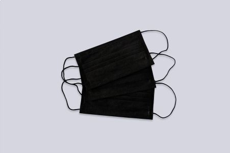 Маски "SENSE" ЧЕРНЫЕ 3-х слойные на резинке (50 шт)