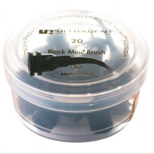 Насадки аппликаторы с кисточкой Black Mini Brush Tips черные (20шт.), Ultradent