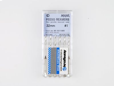 Peeso reamers №1 (32мм) упк. 6шт, MANI - развертка корневая