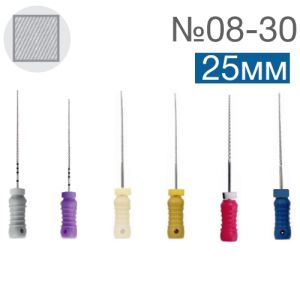 K-Files №08-30 25мм. (6шт) assorted ручные /Геософт