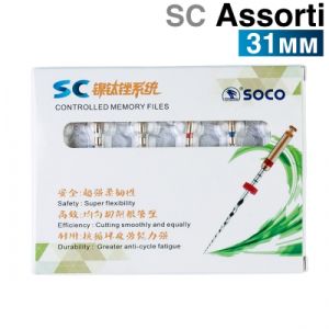 Файлы машинные с памятью формы SC, 31мм, ассорти (6шт.) SOCO