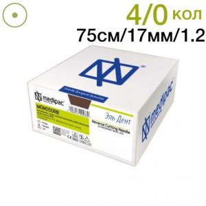 Моносорб 4/0 75см 17мм 1/2 колющая 24шт фиолетовый