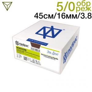 Моносорб 5/0 45см 16мм 3/8 обратно-режущая 24шт фиолетовый