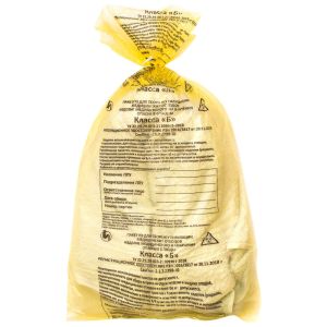 Пакеты для сбора отходов, класс Б, 800х900мм / желтые, ПО-02, (100шт), МедПак