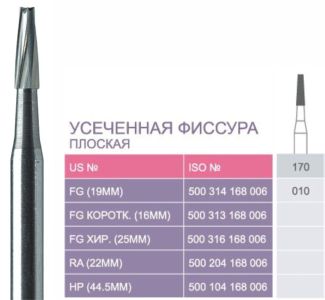 170 Твердосплавные боры Prima для турб. након.FG (19мм)