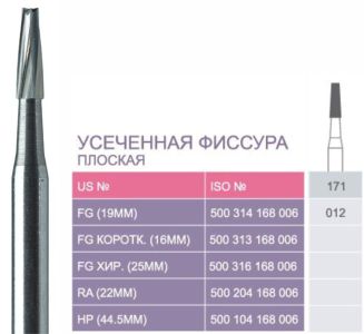 171 Твердосплавные боры Prima для турб. након.FG (19мм)