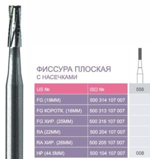 556 Твердосплавные боры Prima для прямой након. HP (44;5 мм)