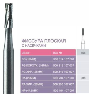 556 Твердосплавные боры Prima для углового након. RA (22 мм)