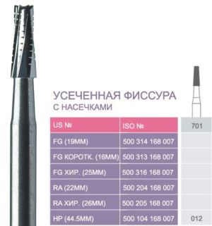 701 Твердосплавные боры Prima для прям. након. HP (44;5 мм)