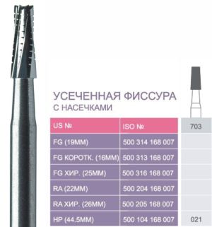 703 Твердосплавные боры Prima для прям. након. HP (44;5 мм)