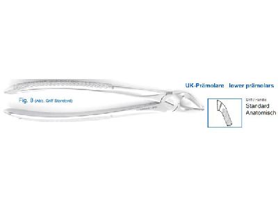Щипцы для удаления зубов нижние; премоляры; 12-8 (HLW)