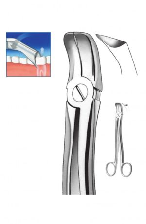 Щипцы для удаления нижних моляров; третьих (облегченная позолоченная ручка)