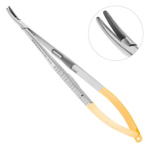 Иглодержатель  Castroviejo TC,  изогнутый 14,0 см